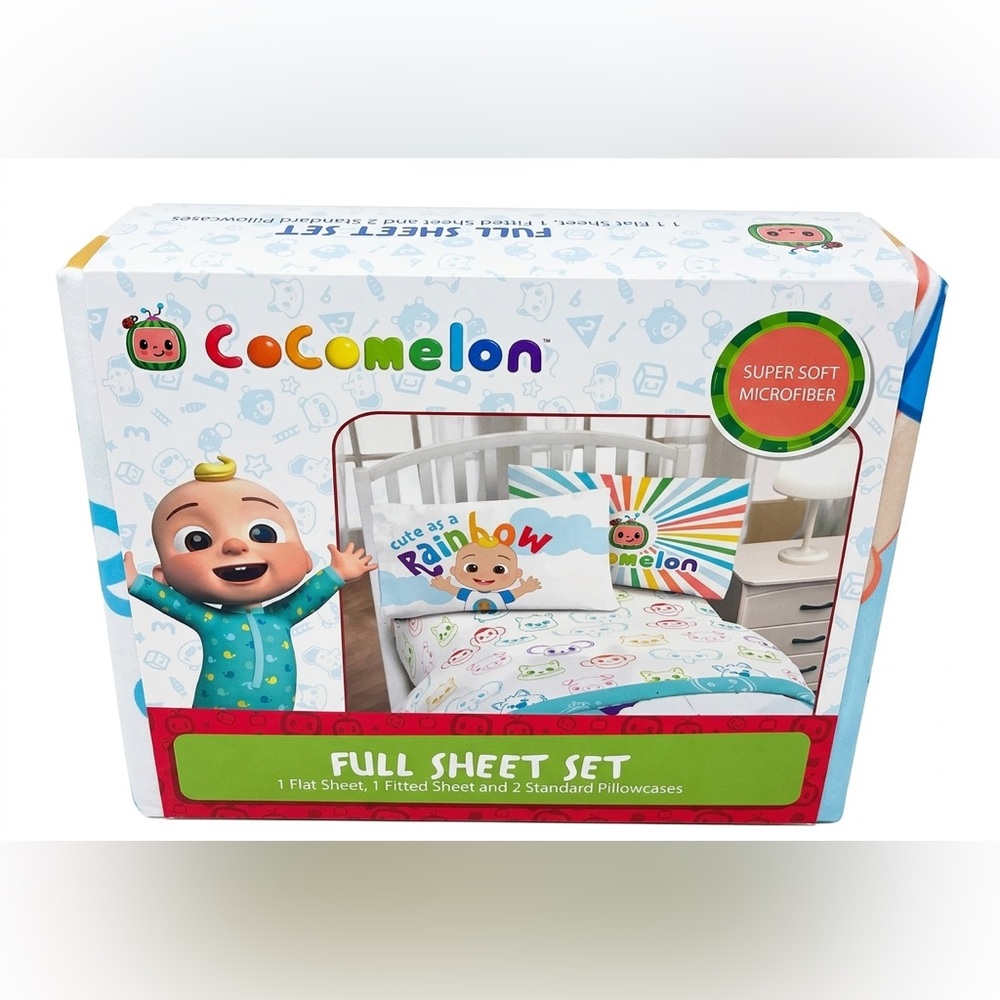 CoComelon "Cute As A Rainbow" Full Sheet Set - Super Soft Microfiber